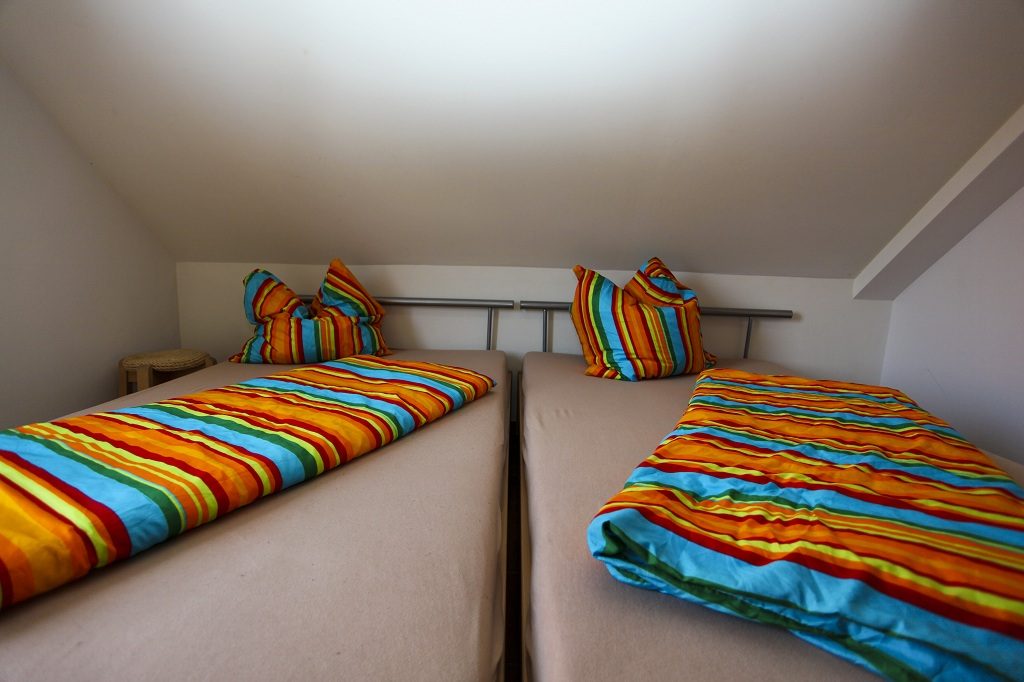 Schlafzimmer im Spitzboden der Ferienwohnung Hamminkeln